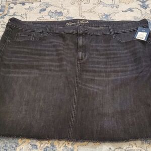 Universal Thread Black Denim Mini Skirt with Raw Hem